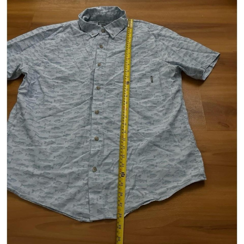 Mens Eddie Bauer Fishing All Over Print Button Down Short Sleeve - Picture 4 of 6